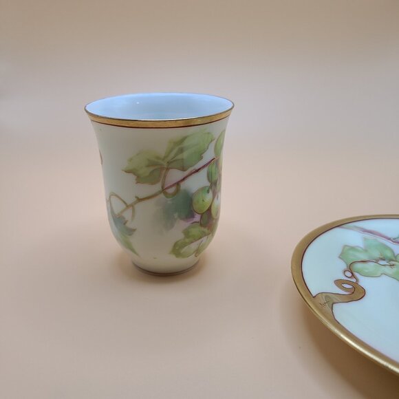 Rare Antique A. Lanternier Limoges France Cup & Saucer - Signed Duval - Picture 6 of 12